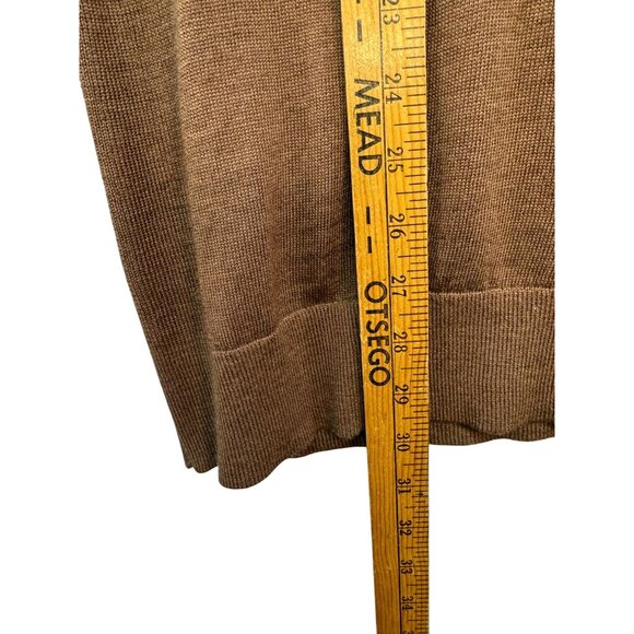 Express Mens Merino Wool Blend 1/4 Knit Sweater Large Brown - Picture 8 of 13